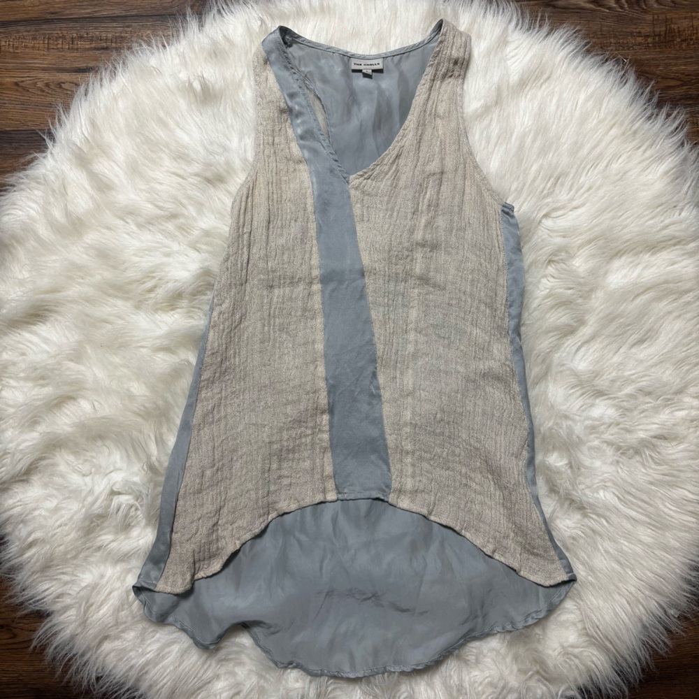 The Odell’s Women’s 100% Linen and 100% Silk Racerback Asymmetrical Tank Top